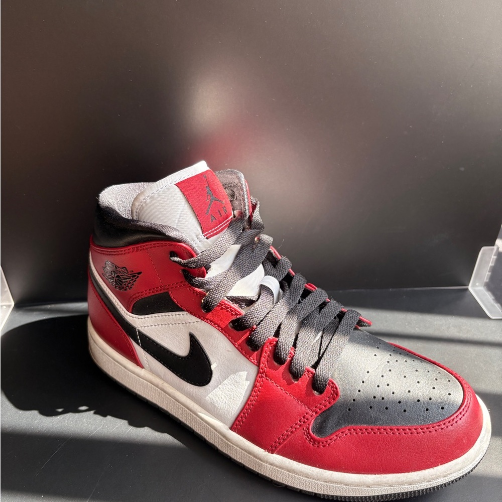 Nike Air Jordan 1 Mid Sneakers — Red/Black/White